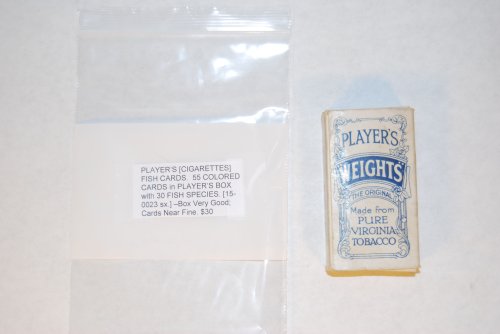 PLAYERS [CIGARETTES] FISH CARDS. 55 COLORED CARDS in PLAYERS BOX with 30 FISH SPECIES.